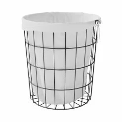 Castorama Panier à Linge Aetna Blanc Et Noir GoodHome