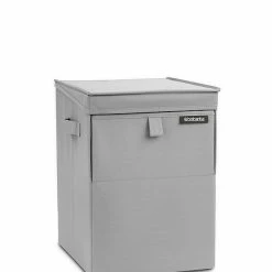 Castorama Panier à Linge Empilable Brabantia Capacité 35 Litres Coloris Gris En Bambou L.37 X L. 32 X H.44,5 Cm