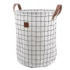 Castorama Panier à Linge GoodHome Aetna Capacité 50 Litres Coloris Blanc Et Noir En Polyester Ø38 X H.48 Cm
