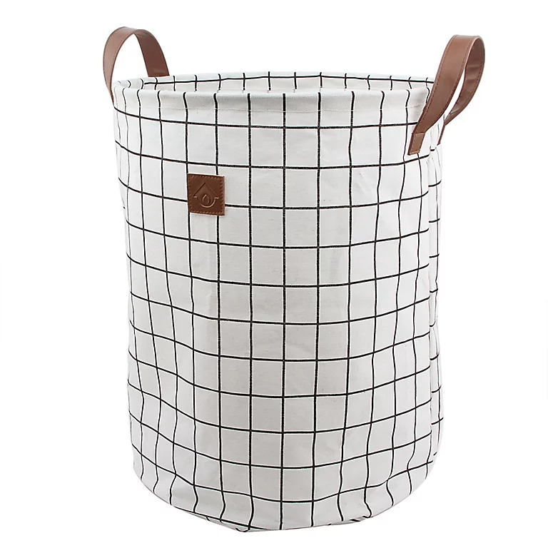 Castorama Panier à Linge GoodHome Aetna Capacité 50 Litres Coloris Blanc Et Noir En Polyester Ø38 X H.48 Cm 3 Castorama Panier à Linge GoodHome Aetna Capacité 50 Litres Coloris Blanc Et Noir En Polyester Ø38 X H.48 Cm