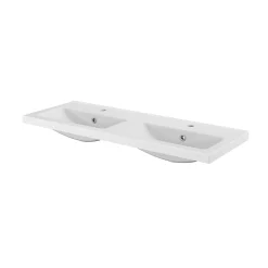Castorama Plan Double Vasque Blanc GoodHome Nira 100 Cm