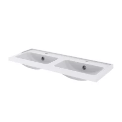 Castorama Plan Double Vasque En Céramique Blanc GoodHome Lana 120 Cm