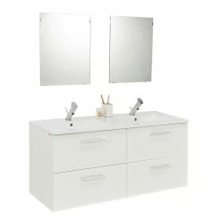 Castorama Plan Double Vasque En Céramique Blanc Pyxis 120 Cm