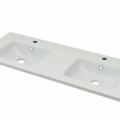 Castorama Plan Double Vasque En Résine Blanc Urban 120 Cm