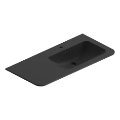 Castorama Plan Simple Vasque à Droite à Encastrer Résine Noir Mat Alba 106 Cm