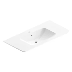 Castorama Plan Simple Vasque à Encastrer Résine Blanc Brillant Alba Version Centre 106 Cm