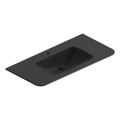 Castorama Plan Simple Vasque à Encastrer Résine Noir Mat Alba Version Centre 106 Cm