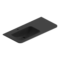 Castorama Plan Simple Vasque à Gauche à Encastrer Résine Noir Mat Alba 106 Cm