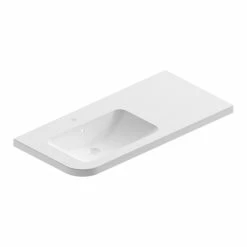 Castorama Plan Vasque Blanc Version Gauche Cooke & Lewis Voluto 108 Cm