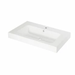 Castorama Plan Vasque En Résine Blanc à Encastrer GoodHome Duala L. 80 Cm