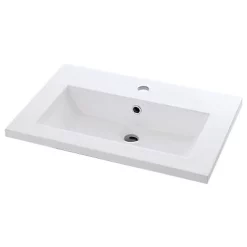 Castorama Plan Vasque En Résine Blanc Blanc Calao 60 Cm
