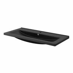 Castorama Plan Vasque L.100 Cm GoodHome Nira En Porcelaine Vitrifié Coloris Noir