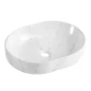 Castorama Vasque à Poser Ovale Céramique Imitation Marbre Blanc Lou
