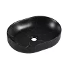 Castorama Vasque à Poser Ovale Gamme Lou En Céramique Imitation Marbre Noir L.48 X P.37 X H.12 Cm