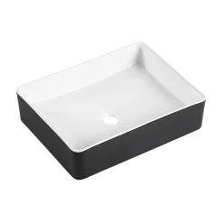 Castorama Vasque à Poser Rectangulaire Céramique Noir Et Blanc Albi