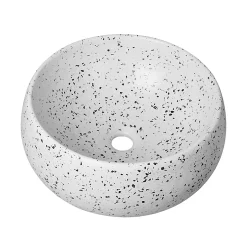 Castorama Vasque à Poser Ronde Gamme Terrazzo Coloris Terrazzo Ø40 X H.15 Cm