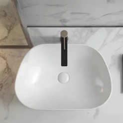 Castorama Vasque Semi-encastrée Galet Céramique Blanc Ola