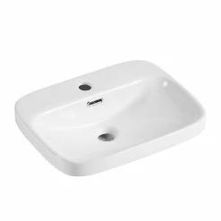 Castorama Vasque Semi-encastrée Rectangulaire Céramique Blanc Carla